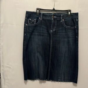 Maurices Blue Denim Pencil Skirt Knee-Length Casual western USED Size 11/12